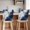 Blue, variant on Marble Red Chair Back Cover for Dining Room Set of 4,Modern Abstract Gold White Brick Stone Motif Removable Kitchen Chair Slipcovers,Washable Seat Protector for Restaurant Party Banquet Wedding
