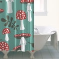 thumbnail image 5 of Gothic Mushroom Bath Curtain 36x72 Inch Whimsical Woodland Design Waterproof Fade-Resistant with Hooks, 5 of 5