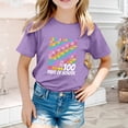 thumbnail image 2 of BOOMNY Toddler Baby Girls Tshirts Short Sleeve T Shirts for Girls 100 Days Of School Letter Graphic Breathable Loose Fit Cozy Childrens Athletic Tees, 2 of 4