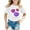 White, variant on YUEHUA Sch ool Clothes for Girls Summer Girls' Children Crew Neck Short Sleeved Heart Patterned Casual Loose Fitting Short Sleeved T Shirt Top, Size 8-9 Years