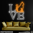 thumbnail image 2 of Craftnamesign Cat Love Neon Sign, Coffee Wall Decor, Living Room Wall Art, 2 of 4