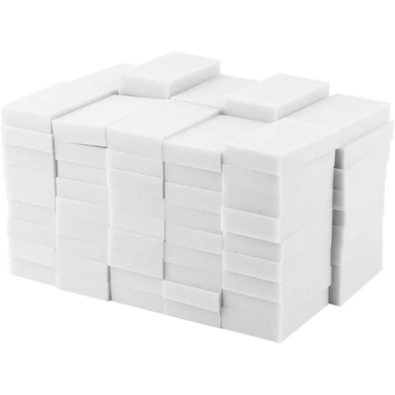 Extra Large Eraser  Thick, Long Lasting, Multi-Purpose Scrubber Foam Cleaning Pads, Magic Eraser for Bathtub, Floor, Baseboard, Bathroom, Wall Cleaning (50 Pack, White) 100 * 60 * 20mm(L * W * H)