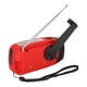 thumbnail image 5 of Radio de emergencia portátil, 3 formas de carga, manivela, antena telescópica, 3 cuentas, linterna LED, Radio meteorológica, estilo europeo rojo, 5 of 5