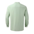 thumbnail image 2 of Caqnni Mens Shirts Casual Button Down Shirts Long Sleeve Linen Shirts Summer Beach (Green,5XL), 2 of 6