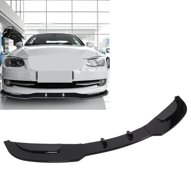 3 Sections Front Bumper Lip Spoiler Splitter Sturdy Stylish ABS Material High Performance Downforce Enhancer for Series E92 E93 Standard 2006 2013 and C Class W204 Facelift 2011