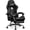 Deep Black, variant on N-GEN GAMING Video Gaming Chair with Footrest Lumbar Support for Home Office High Back Recliner Height Adjustable Ergonomic Comfy Leather Computer Desk Chair (Black)