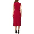 thumbnail image 3 of INSPIRE CHIC Women's Business Cocktail Dress 2025 Front Tie Wrap Formal Elegant Sleeveless Sheath Dresses S Red, 3 of 6