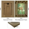 thumbnail image 2 of 1 pc Deer Picture Frames Wood Photo Frame Display Pictures 4x6 Wall Mounting Printing Poster Frame Stand Memorial Gifts for Christmas Wall Hanging Gallery Tabletop Decor 6x8Inch-My First Deer, 2 of 9