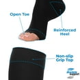 thumbnail image 2 of (3 Pairs) Sheer Women Open Toe Compression Knee Highs 20-30 mmHg Black, X-Large, 2 of 5