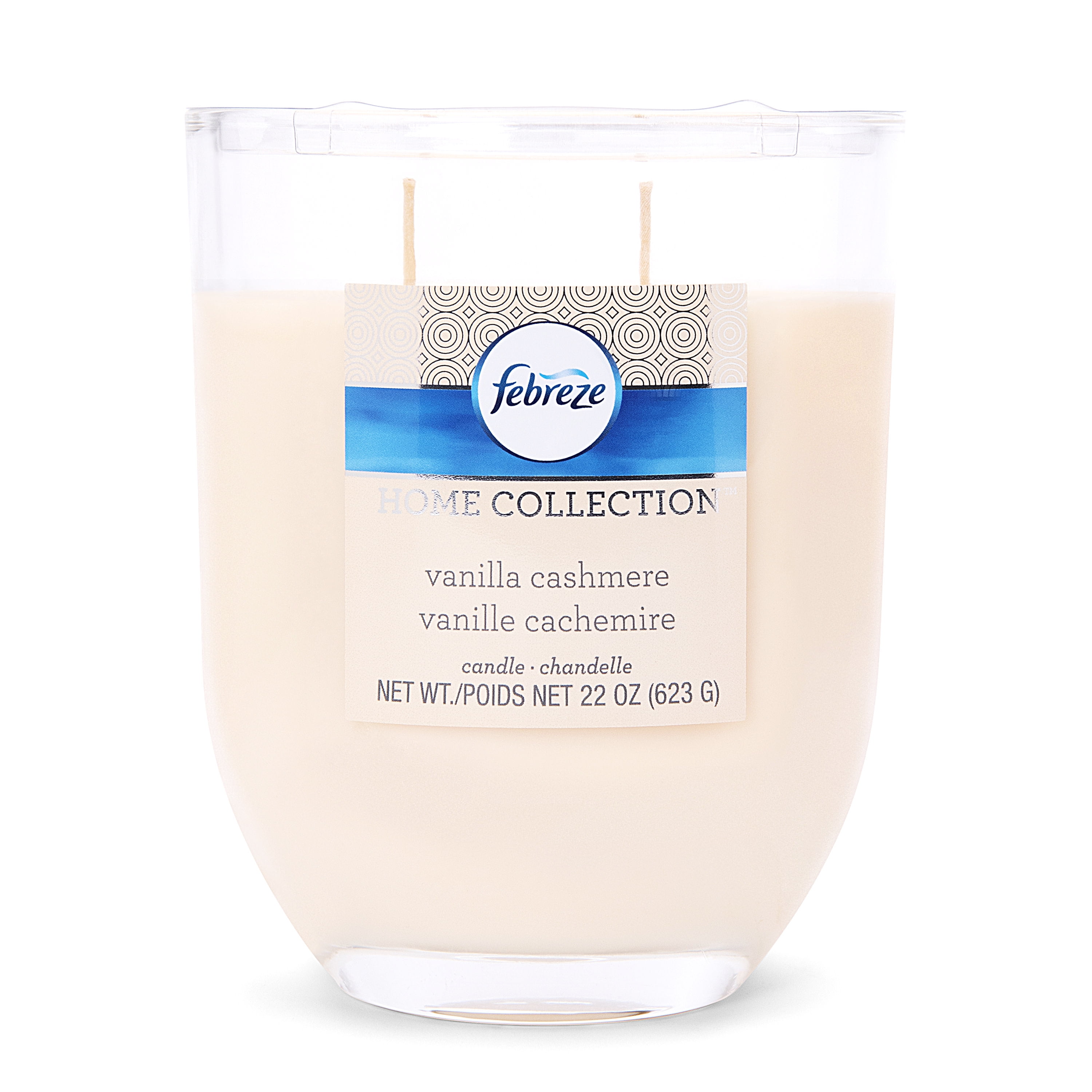 Febreze Vanilla Cashmere 22 oz 2 Wick Candle, Home Collection, Ivory