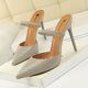 thumbnail image 3 of Zapatos de tacón para mujer estilo minimalista Baotou con tacón alto fino, boca hueca, corte puntiagudo y una línea recta para mujeres, 3 of 5