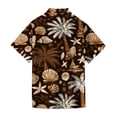 thumbnail image 4 of Mens Hawaiian Shirt Summer Casual Tropical Print Mens Short Sleeve Button Down Shirts Fashion Beach Vacation T Shirts Brown M, 4 of 6