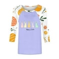 thumbnail image 6 of Inverlee Easter Shirts for Women Funny Bunny Eggs Graphic Tees Active 3/4 Sleeve T Shirts Blouses Workout Crewneck Festival Styles Tops, 6 of 6