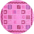 thumbnail image 1 of Ahgly Company Indoor Round Oriental Pink Modern Area Rugs, 6' Round, 1 of 4