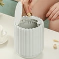 thumbnail image 4 of Mini Desktop Trash Can, Press-Type Countertop Wastebasket with Lid, Small Plastic Garbage Can Plastic Garbage Bin for Bathroom Bedroom Living Room Dressing Table 5.1x6 Inch, 4 of 6