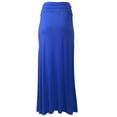 thumbnail image 3 of MixMatchy Women's Basic Foldable High Waist Regular and Plus Size Maxi Skirts, 3 of 5