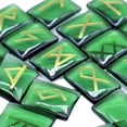 thumbnail image 3 of 25x Piedras Naturales Pulidas Viking Runas Cristales De Cuarzo Verde A SM SunniMix Runa de piedra, 3 of 4