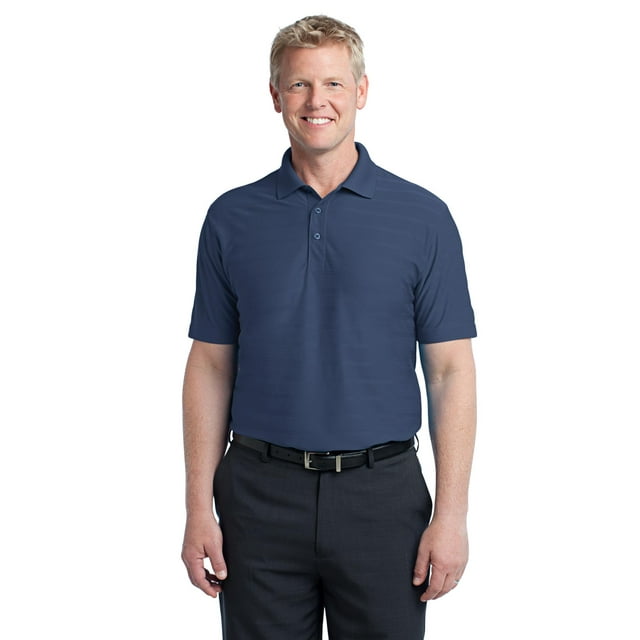 Discontinued Port Authority ® Horizontal Texture Polo. K514 Xs Regatta Blue