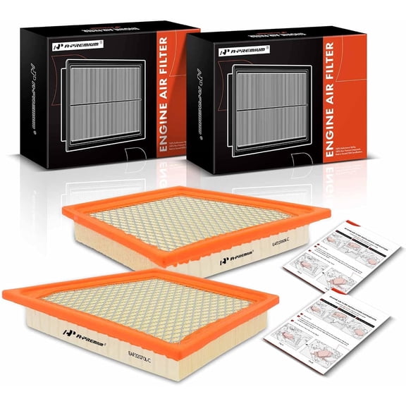 A-Premium 2-PC Engine Air Filter Compatible with Cadillac CT6 2016 2017 2018 2019 V6 3.0L, Replaces# 23441383, 23450879