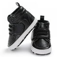 thumbnail image 3 of Baby Boys PU Anti-Slip Shoes Sneakers Toddler High Top Soft Soled Antislip Walkers, 3 of 5