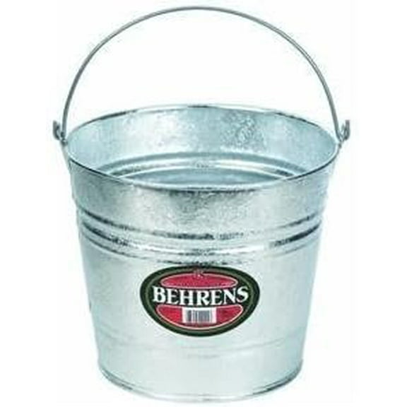 Behrens Utility Bucket - 10 Qt, Galvanized, Gray