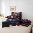 thumbnail image 6 of jejeloiu Ancient Bohemian Aztec 7pcs Bedding Comforter Set,Black Red Brown Queen Bedding Sets For Adult Reversible, 6 of 8