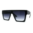 thumbnail image 2 of Retro Mobster Squared Flat Top Plastic Rectangular Sunglasses Shiny Black Smoke, 2 of 4