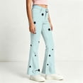 Puntoco Girls Star Print Flare Pants Button Zip Bootcut Trousers with ...