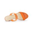 thumbnail image 4 of BLISSFUL STEP Women's Strappy Block Heel Slides Mules Sandals Orange 6.5, 4 of 7