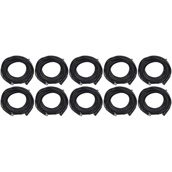 10 Rockville RDX5M50 50' 5-Pin Male-Female DMX Lighting Cables 100% Copper