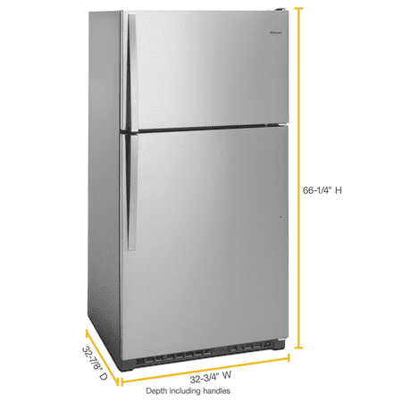 Whirlpool - 20.5 Cu. Ft. Top-Freezer Refrigerator - Monochromatic Stainless Steel