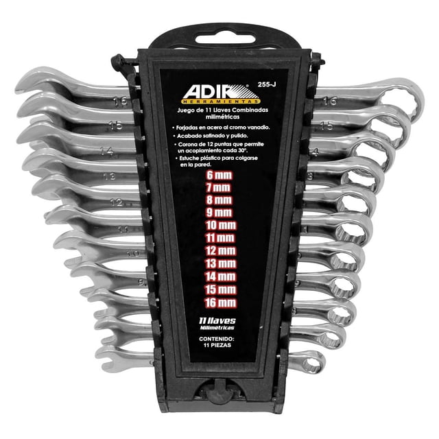 Juego Llaves Españolas Milimétricas 11 Pzas Adir AD-255-J