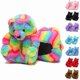 thumbnail image 1 of wonima44 Cute Women's Cozy Fluffy Teddy Bear Slippers,Rainbow Fuzzy Inoor House Shoes with Animal Bear Design,Funny Christmas Birthday Gifts for Women Mom Teee Girls Men, 1 of 1