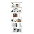 thumbnail image 2 of Homfa Geometric Bookcase Wooden Wood S Shape Storage Display Unit Bookcase Bookshelf 6-tier Storage, 75" H x 27.6" W, White, 2 of 5