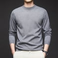 thumbnail image 5 of Suéter de cuello alto medio de lana 4,7 % para hombre, primavera y otoño 2024, jersey de color puro a juego, camisa informal de punto, 5 of 5