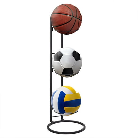 Support de stockage de pendule de volley-ball de football de basket-ball  Support de stockage de boule d'acier au carbone noir Organisateur  d'équipement de sport pour les sports d'intérieur 
