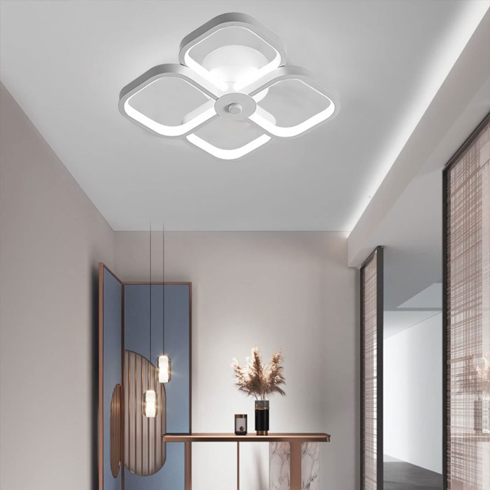 ADISUN LED Ceiling Lights Modern Lighting Fixtures Square Design Creative Flush Mount Lamp for Bedroom Kitchen Office Corridor Aisle, Cool White 6000K