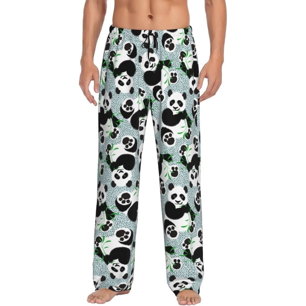 Balery Panda And Eucalyptus Pantalones de pijama para hombre, pijama ultraligero, pantalón de descanso-X-Large