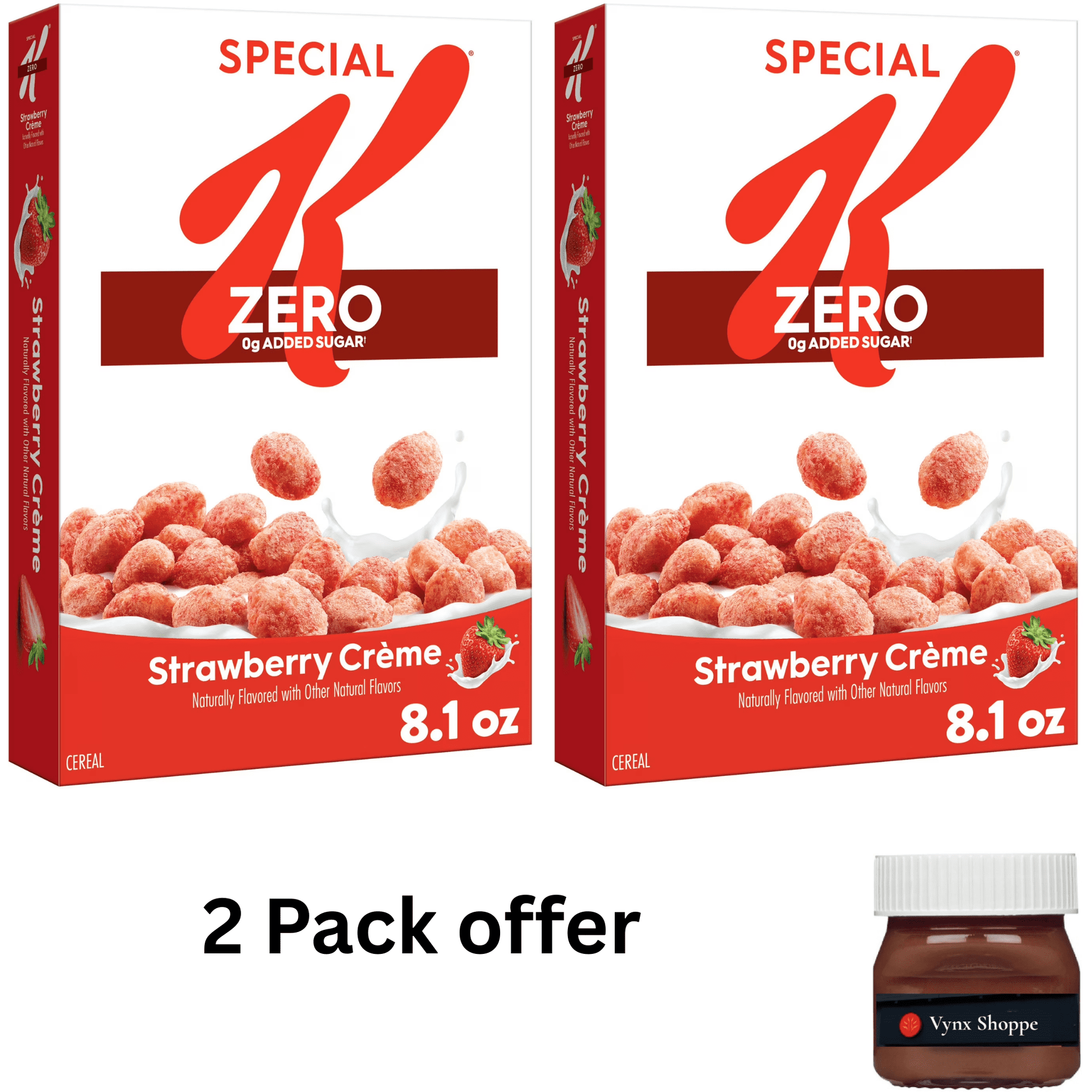 Kellogg's Special K Plus Strawberry Creme High Protein Zero Added Sugar Cereal, 8.1 oz