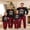 Style 1, variant on Family Matching Christmas Pajamas, Letter Snowflake Print Long-Sleeved Tops + Plaid Trousers Sleepwear Outfits