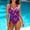 A991 Purple, variant on One Piece Swimsuits for Women Built-in Padded Cups Tropical Palm Print V Neck Backless Monokini Tummy Control Bathing Suits High Cut Flattering Beachwear