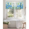 thumbnail image 4 of Curtain Valance for Windows,Watercolor Spring Blue Flower Green Leaves Kitchen Valances Rod Pocket Short Curtains,Pastoral Floral Window Treatment Panel for Bedroom Bathroom 60x18in, 4 of 9
