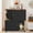 Black, variant on 2-in-1 Hidden Litter Box Enclosure & Side End Table for 2 Cats | Double Layer Cat Washroom Furniture with Scratching Post & 2 Mats | Modern Cabinet for Living Room, Hallway | Easy Assembly