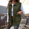 thumbnail image 2 of WMTBSRSW Womens Corduroy Vest Fall Winter Casual Texture Lapel Button Down Sleeveless Jackets Outerwear Tops with Pockets, 2 of 8