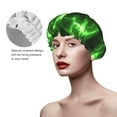 thumbnail image 4 of Kll Green Lightning Pattern Shower Cap & Bath Cap For Women,Reversible Oversized Waterproof Shower Caps For All Hair Lengths,Elastic Reusable Bathing Hair Cap, 4 of 9