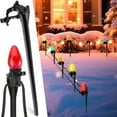 thumbnail image 2 of 1 Pcs Christmas Light Stakes,7.5 inch Yard Lawn Holiday Light Ground Stakes for C7 C9 Outside String Lights Universal Outdoor Light Holders for Christmas Decoration Lawn Path Driveway Green（No light）, 2 of 8