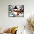 thumbnail image 4 of Nawypu Wall Prints Giclee Canvas Painting - Christmas Farm Snowman Snow Landscape Red Painting Pictures Print on Canvas Framed Wall Art Modern Artwork for Home Decorations, 4 of 4