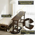 thumbnail image 5 of 3-in-1 Convertible Sleeper Sofa Bed,Modern Velvet Loveseat Couch with Pull Out Bed,Small Loveseat Futon Sofa Bed with Convertible Office Desk,Beige, 5 of 9