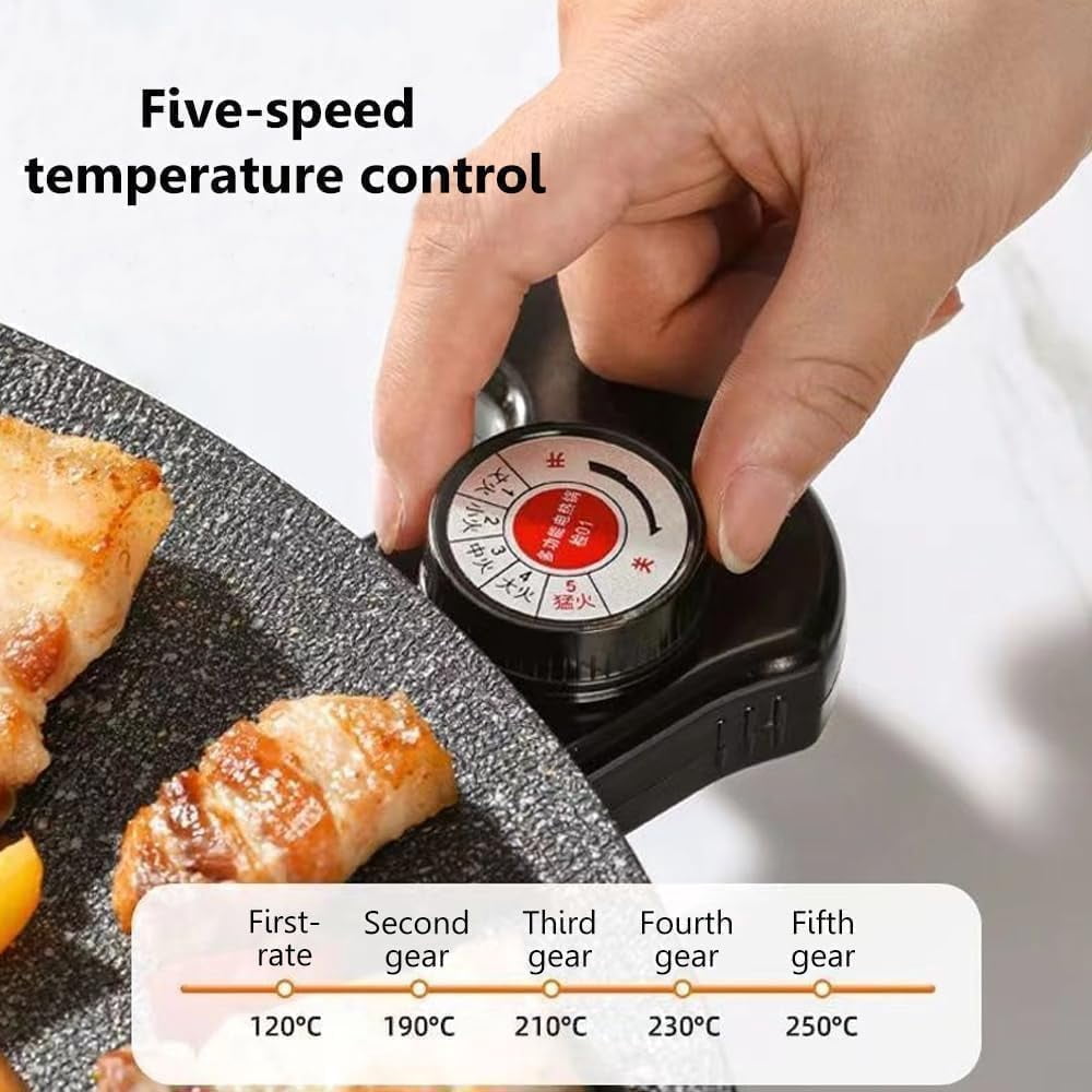 Indoor Grill Electric Smokeless Set – 14-Inch and 16-Inch Sizes are Available Nonstick Electric Griddle for Indoor Use, Compact & Versatile Cooking for Steaks, Pancakes & BBQ (15.75in)