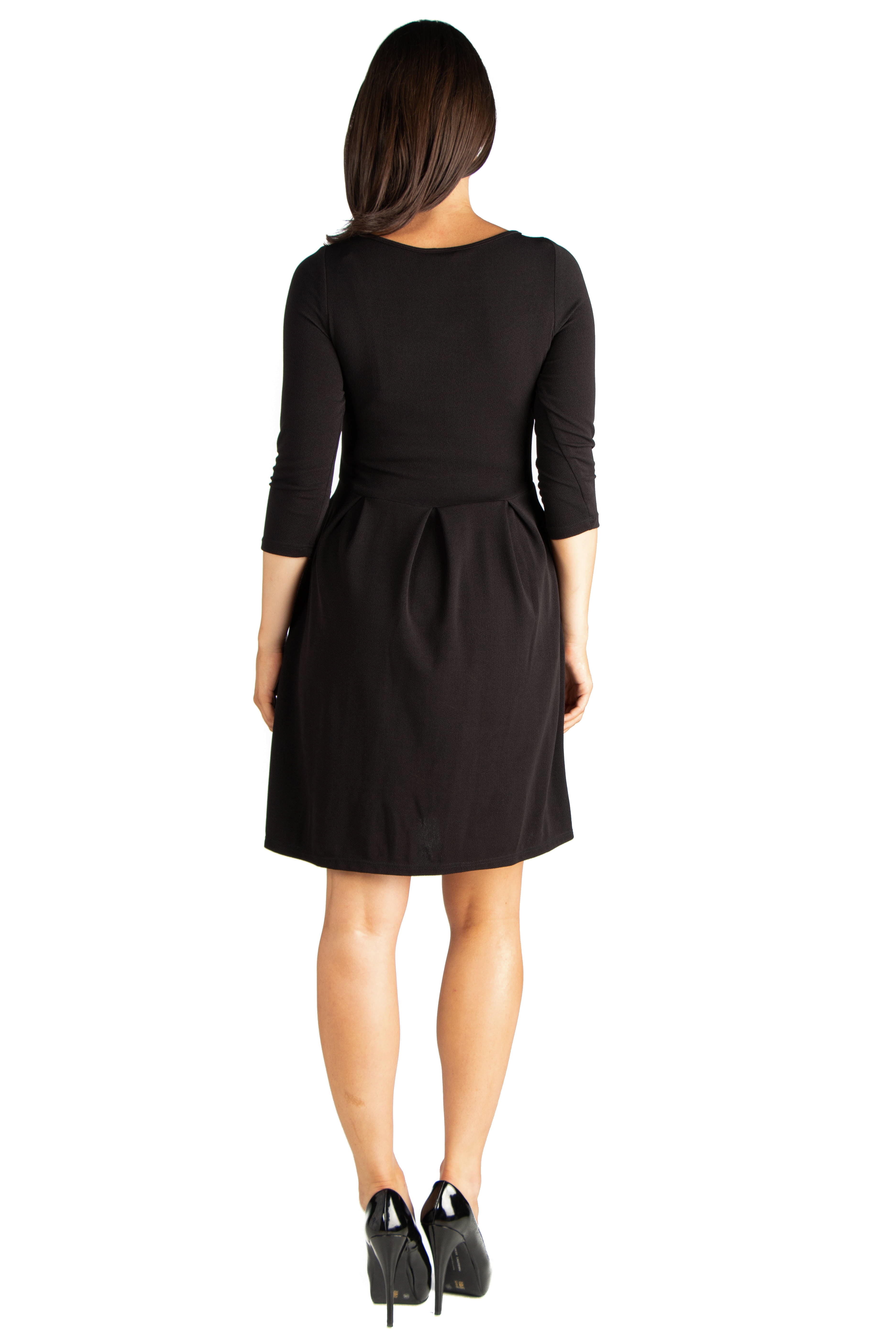 24/7 Comfort Apparel Perfect Fit and Flare Maternity Pocket Dress